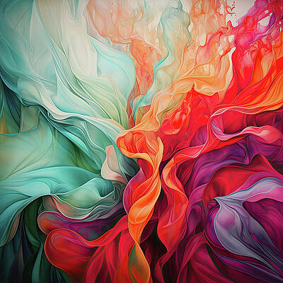 Digital Art - Colorful Flowing Abstract 3 by Gian Smith