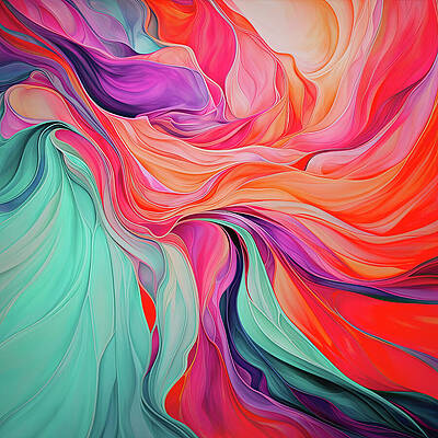 Digital Art - Colorful Flowing Abstract 4 by Gian Smith