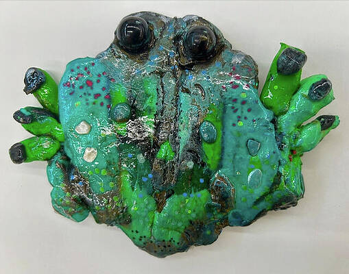 Colorful Frog Sculpture Wall Art