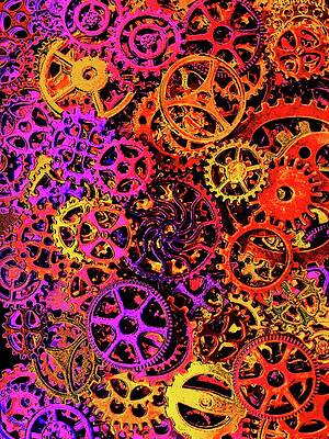 Colorful Wall Art featuring the photograph Colorful Gears by Bruce Block