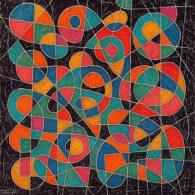 Colorful Geometric Abstraction Wall Art