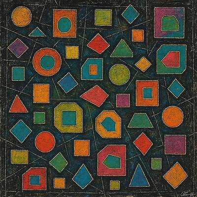 Colorful Geometric Shapes Wall Art
