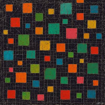 Colorful Geometric Squares Wall Art