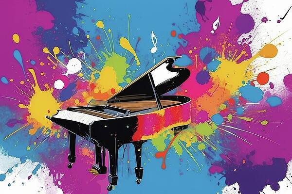 Colorful Harmony Abstract Piano Art AM1243 by Don Northup