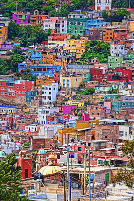 Mexico Wall Art featuring the photograph Colorful Houses In Guanajuato 2 by Tatiana Travelways