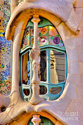 Vibrant Photograph - Colorful Pedrera Detail Window by Stefano Senise