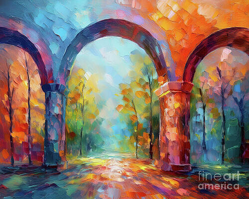 Abstract Wall Art featuring the ai art Colorful Seed Pods by Macro Abundance