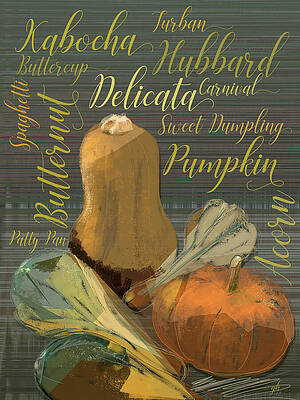 Colorful Squash and Pumpkin Varieties Wall Art