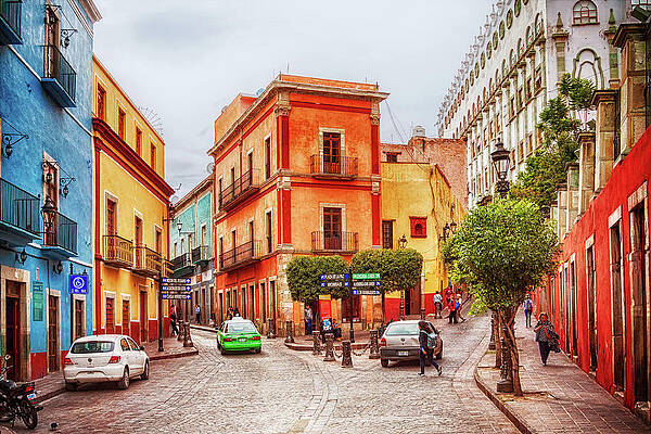 Mexico Wall Art featuring the photograph Colorful Street In Guanajuato, Mexico by Tatiana Travelways