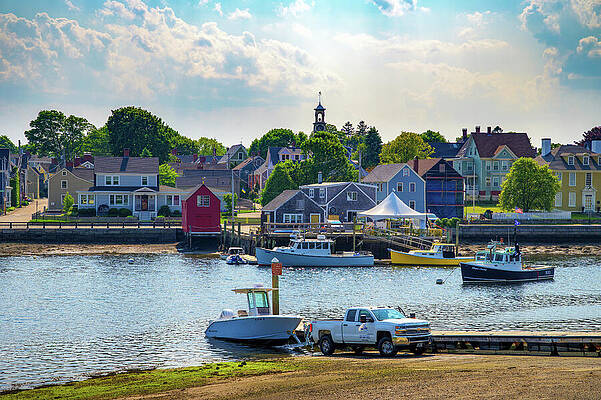 Wall Art featuring the photograph Colorful Waterfront Homes And Boats In Portsmouth, New Hampshire by Miroslav Liska