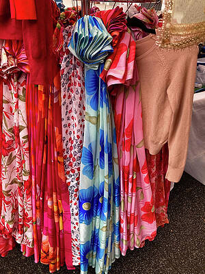 Colorful Dresses Hanging on Display Wall Art