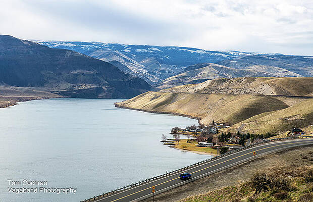 Beach Photograph - Columbia Cliffs Beach Naneum Ridge And Mission Ridge by Tom Cochran