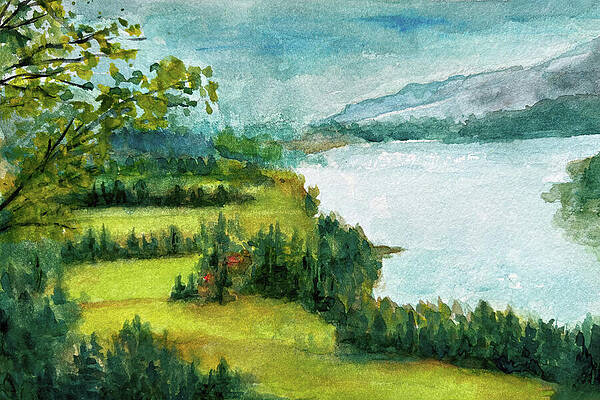 Serene Lakeside Landscape Wall Art