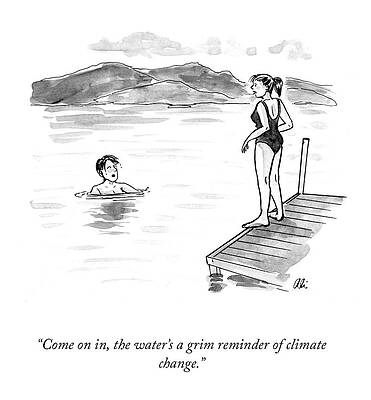 Pier Swim and Climate Change Wall Art