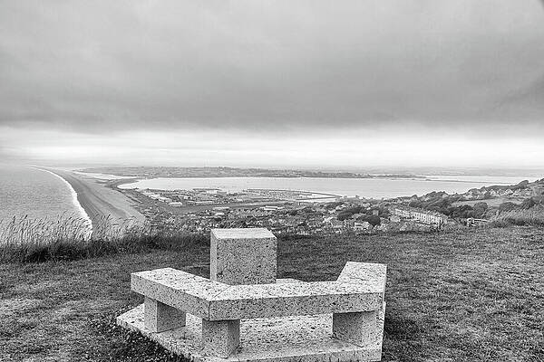Sky Wall Art featuring the photograph Commemorative Bench by Shirley Mitchell