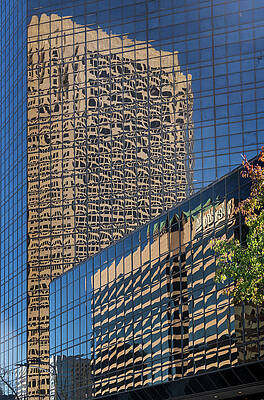 Modern Wall Art featuring the photograph Complex Reflections Of A Modern Skyscrapers In St Louis Office B by Steven Heap