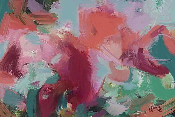 Flower Wall Art featuring the painting Radiant Bloom by Sonja Kraft