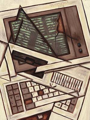 Abstract Vintage Computer Composition Wall Art