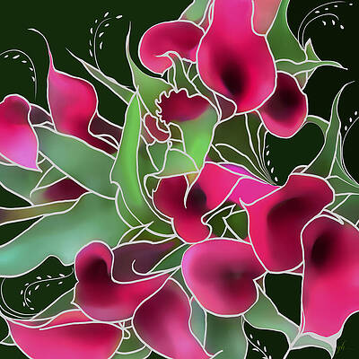 Vivid Floral Abstraction Digital Art