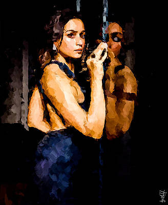 Expressive Digital Art - Contemplative Reflection by Gradify Creations