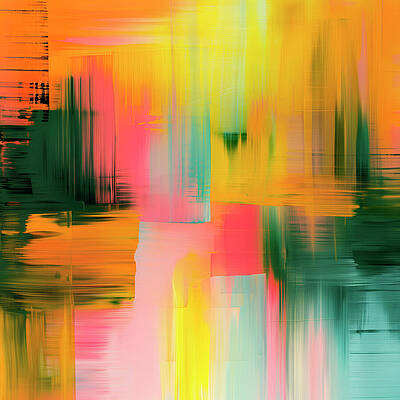 Vibrant Wall Art featuring the digital art Contemporart - Genesis III by Philippe HUGONNARD