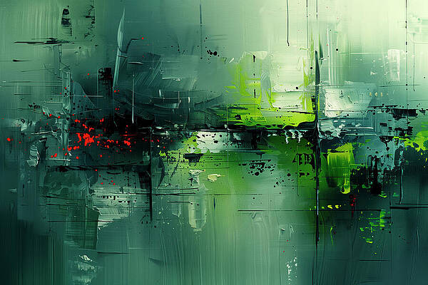 Vibrant Wall Art featuring the digital art Contemporart - Green Kelly III by Philippe HUGONNARD