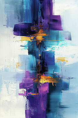Vibrant Wall Art featuring the digital art Contemporart - Manhattan Blue II by Philippe HUGONNARD