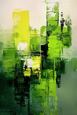 Vibrant Wall Art featuring the digital art Contemporart - Matcha IV by Philippe HUGONNARD