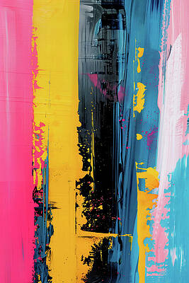 Vibrant Wall Art featuring the digital art Contemporart - Memphis II by Philippe HUGONNARD
