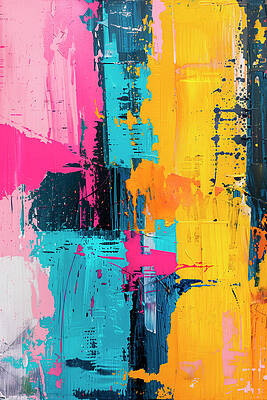 Vibrant Wall Art featuring the digital art Contemporart - Memphis IV by Philippe HUGONNARD