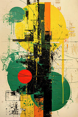 Vibrant Wall Art featuring the digital art Contemporart - Retro I by Philippe HUGONNARD