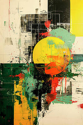 Vibrant Wall Art featuring the digital art Contemporart - Retro II by Philippe HUGONNARD
