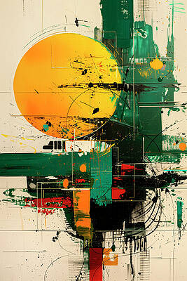 Vibrant Wall Art featuring the digital art Contemporart - Retro III by Philippe HUGONNARD