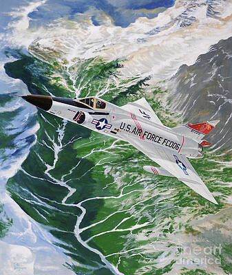 Airplane Wall Art featuring the painting Convair F-102A Delta Dagger by Steve Ferguson