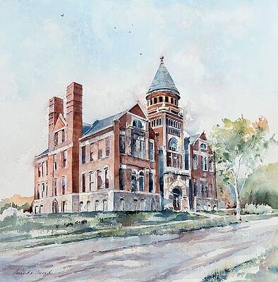 Wall Art featuring the painting Converse School by Amanda Amend