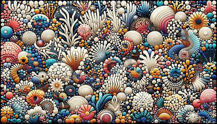Intricate Digital Art - Coral Reef #1 by Colin Hardman