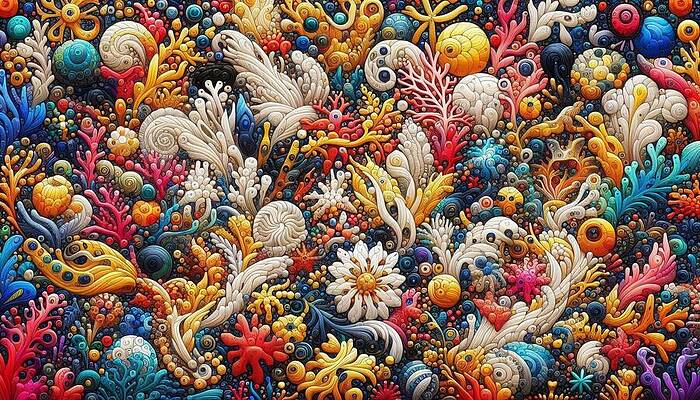 Intricate Digital Art - Coral Reef #2 by Colin Hardman