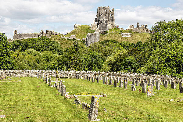 Wall Art featuring the photograph Corfe Castle #1 by Shirley Mitchell