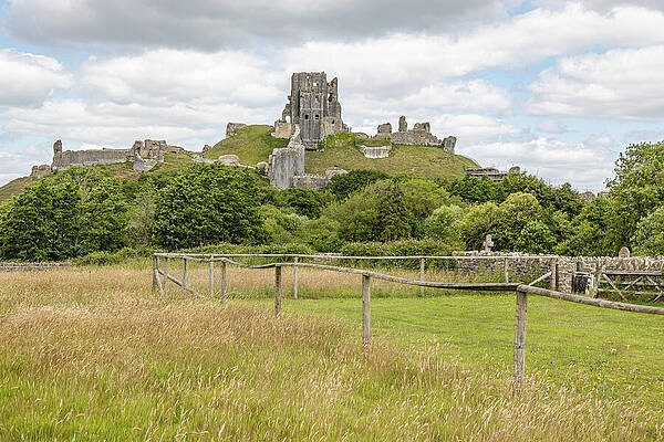 Wall Art featuring the photograph Corfe Castle #2 by Shirley Mitchell