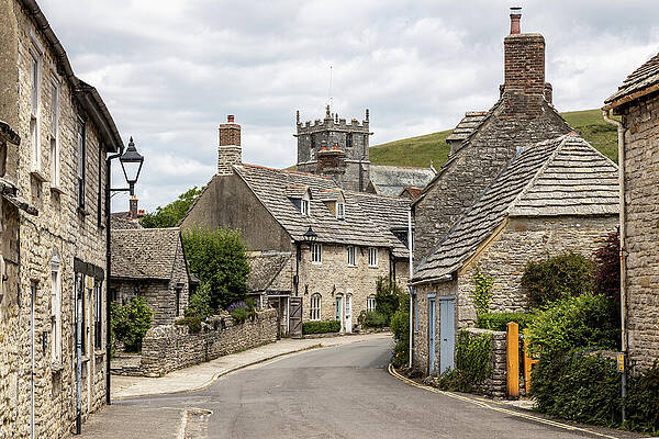 Wall Art featuring the photograph Corfe Castle Village by Shirley Mitchell
