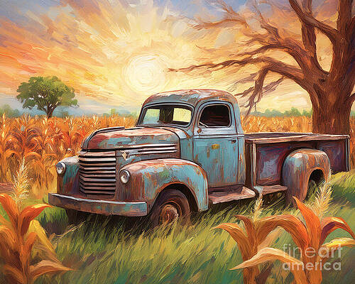 Summer Digital Art - Corn Hauler by Macro Abundance