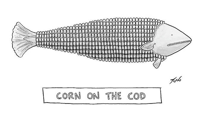 Simple Drawing - Corn On The Cod by Tom Toro