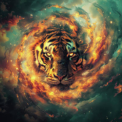 Digital Art - Tiger 1 by Gian Smith