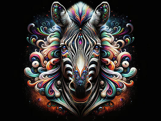 Black And White Wall Art featuring the digital art Cosmic Zephyr by Bill And Linda Tiepelman