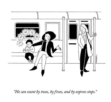 Public Wall Art featuring the drawing Counting By Express Stops by Maggie Larson