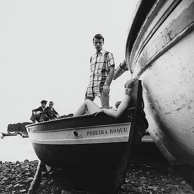 Stylish Couple on a Boat Photograph