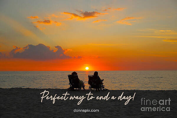 Couple Relaxing at Sunset Beach Wall Art