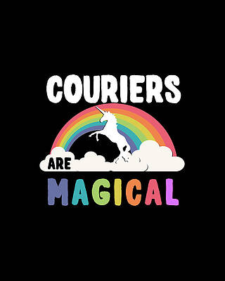 Unicorn Wall Art featuring the digital art Couriers Are Magical by Flippin Sweet Gear