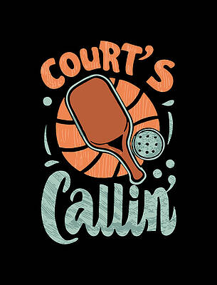 Nostalgic Wall Art featuring the digital art Courts Callin Pickleball Retro by Flippin Sweet Gear