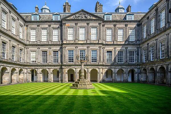Sky Wall Art featuring the photograph Courtyard Of Palace Of Holyroodhouse by David Hart